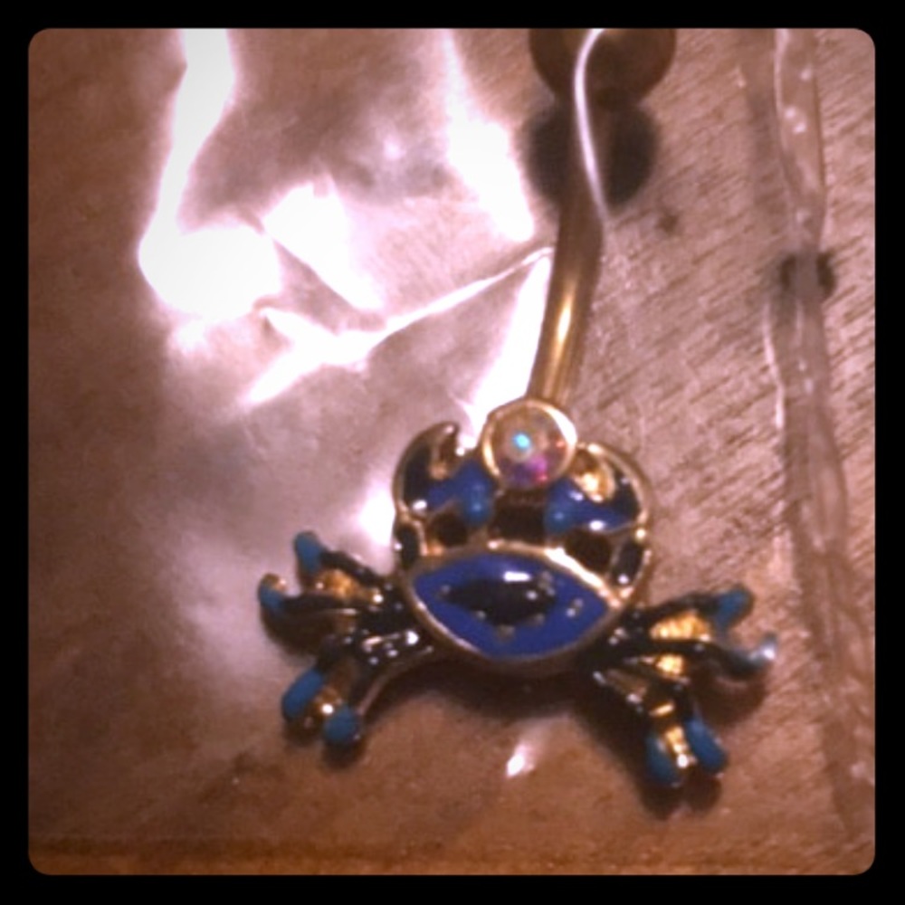 Blue claw bellyring
